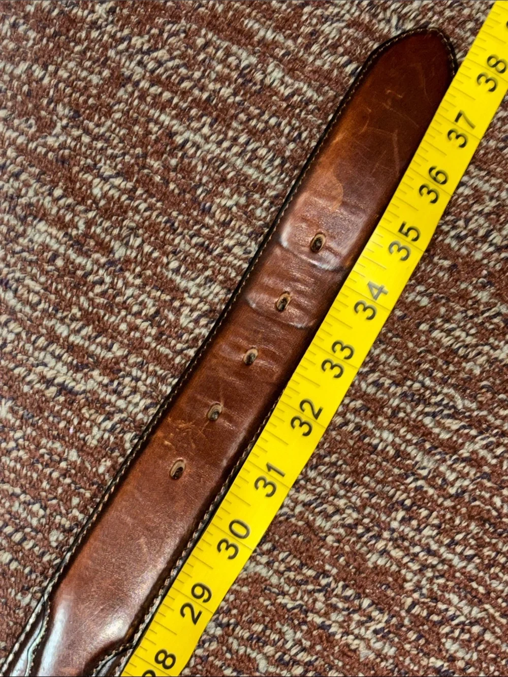 Silver creek brown leather belt western equestrian cowboy classic men’s belt 32